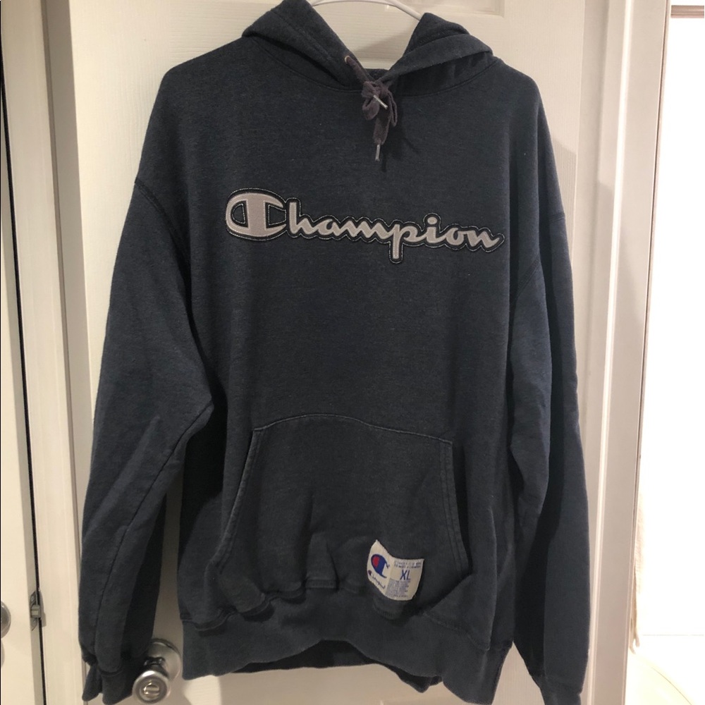 Navy blue champion hoodie XL